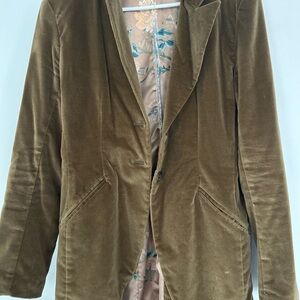Peruvian Connection Velvet Brown Blazer
